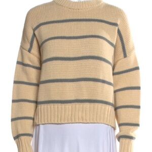 Striped Beige and Gray Women's Sweater